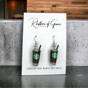 Buzzing with Style: Iced Coffee Dangle Earrings for Caffeine Lovers! NWT Jewelry